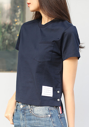 톰브라운 미드웨이트 저지 박시핏 포켓 여성 티셔츠 FJS123A 00042(NA)
